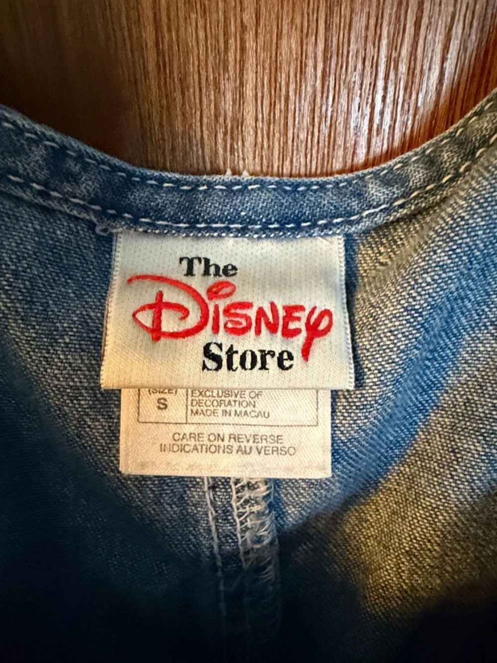Disney Blue Denim Embroidered Character Pinafore Dress - Picture 2 of 5